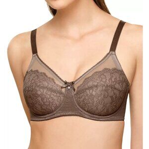 Wacoal 855186 Retro-Chic Full Figure 36C Lace Underwire Bra Cappuccino